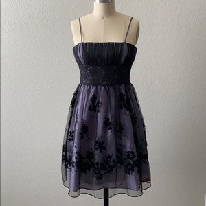 Black and purple cocktail dress